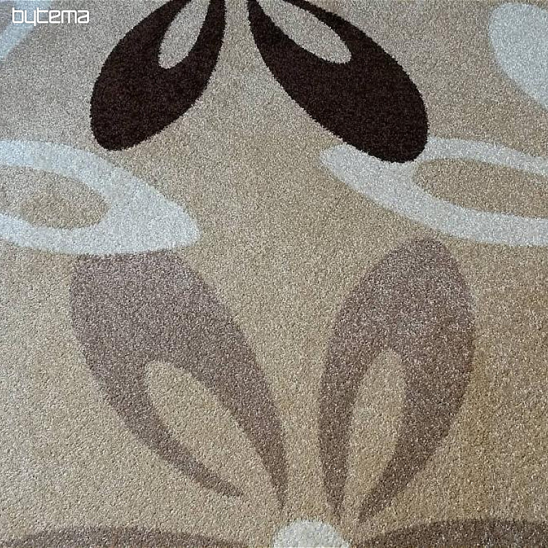 Kulatý koberec KARMEL květy béžový