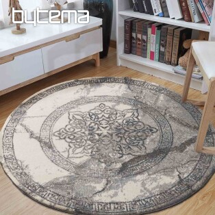 Moderní koberec kruh VISTA BÍLOŠEDÁ