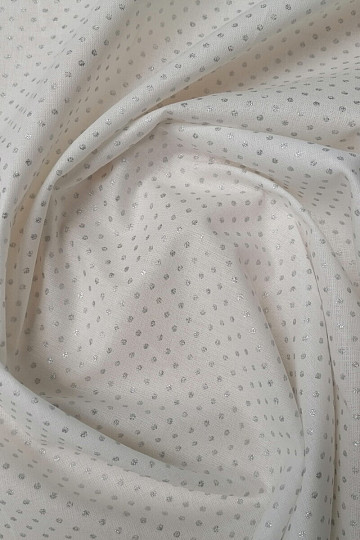 Bavlněná látka PISANI puntík stříbrný