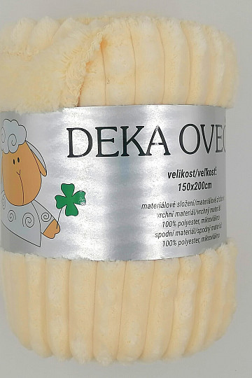 deka z mikrovlákna EXTRA MĚKKÁ OVEČKA manžestr -smetana