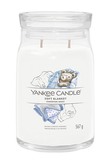 svíčka YANKEE CANDLE vůně SOFT BLANKET sklo velké 2 KNOTY