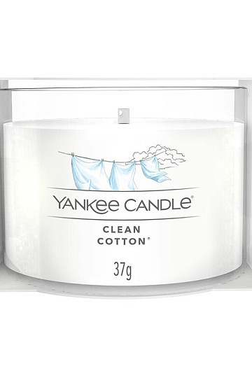 svíčka YANKEE CANDLE vůně CLEAN COTTON VE SKLE 37g