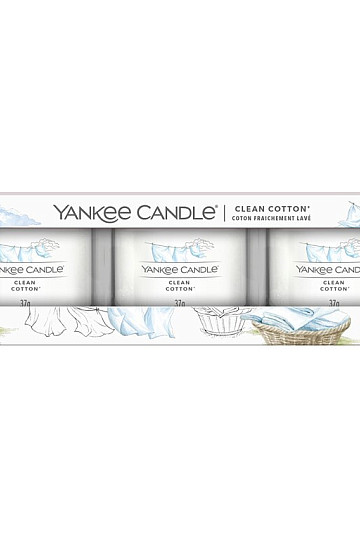 svíčka YANKEE CANDLE vůně CLEAN COTTON SADA 3 kusy