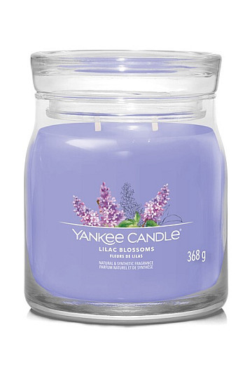 svíčka YANKEE CANDLE vůně LILAC BLOSSOMS SKLO STŘEDNÍ 2 knoty
