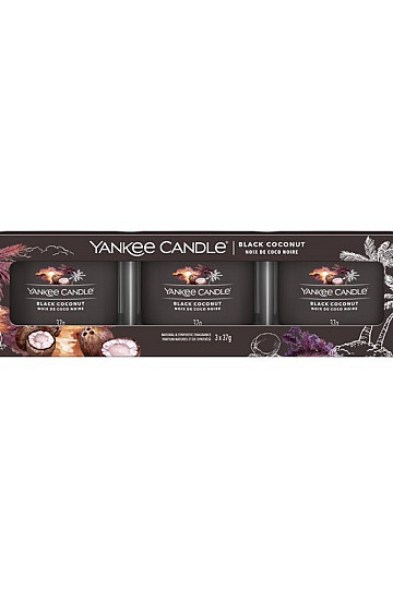 svíčka YANKEE CANDLE vůně BLACK COCONUT SADA 3 kusů