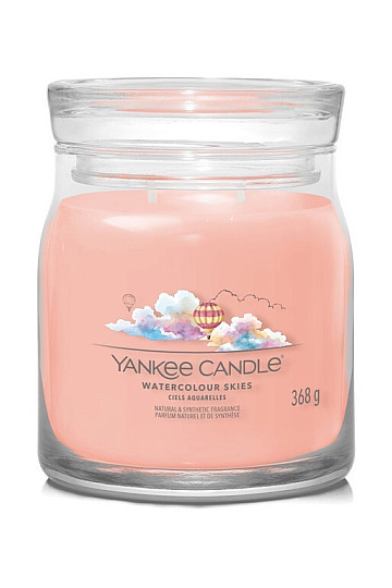 svíčka YANKEE CANDLE vůně WATERCOLOUR SKIES SKLO STŘEDNÍ 2 knoty