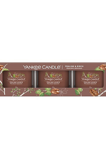 svíčka YANKEE CANDLE vůně PRALINE & BIRCH SADA 3 kusů