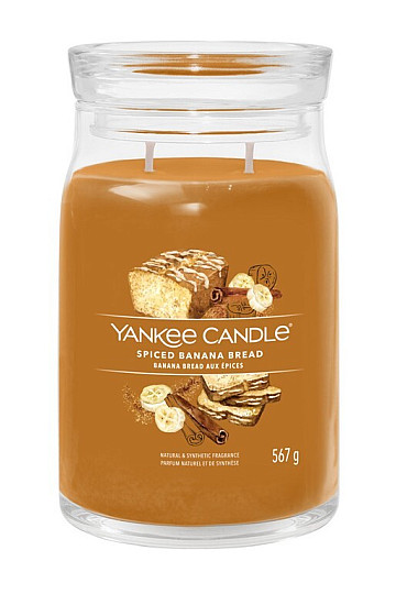svíčka YANKEE CANDLE vůně SPICED BANANA BREAD VELKÉ SKLO 2 knoty