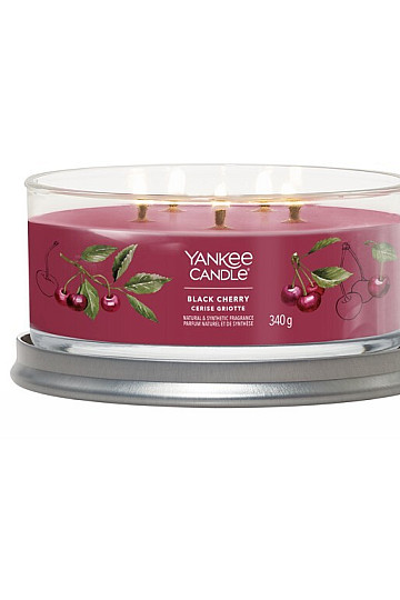 svíčka YANKEE CANDLE vůně BLACK CHERRY TUMBER STŘEDNÍ 5 knotů