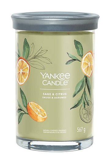 svíčka YANKEE CANDLE vůně SAGE a CITRUS TUMBER VELKÝ 2 knoty