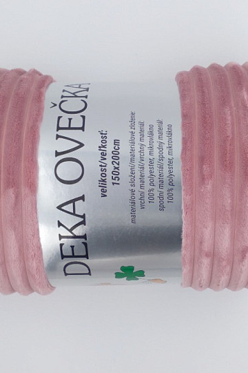Deka EXTRA měkká ovečka - manžestr STARORŮŽOVÁ