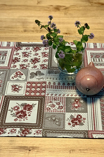Ubrus a šál TOSCANA VALERY PATCHWORK bordo