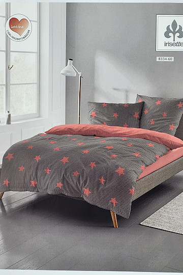 Luxusní flanelové povlečení IRISETTE 8334-60 DUBLIN červené hvězdy