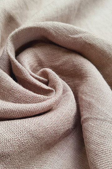 Lněná látka TEINTURE BÉŽOVÁ
