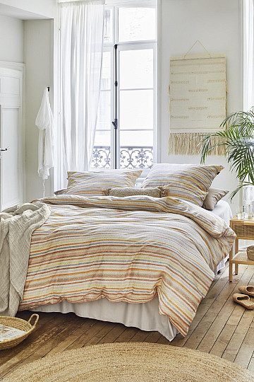 IRISETTE luxusní jemný krep EASY 8513-50 oranžové pruhy