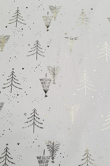 Bavlna CANVAS látka ZLATÉ STROMEČKY