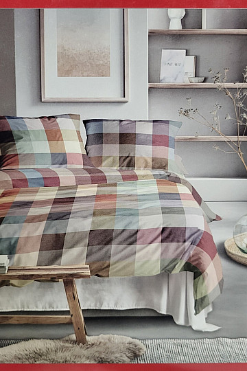 IRISETTE luxusní flanelové povlečení ZOBEL 8600-90 MULTI KOSTKY