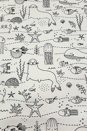 Látka na malování PODMOŘSKÝ SVĚT