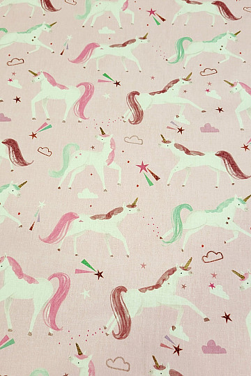Bavlněná látka JEDNOROŽCI BAREVNÍ