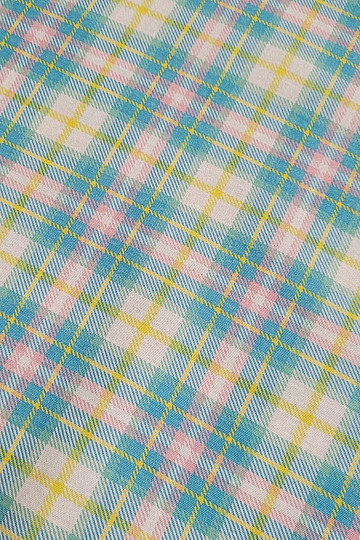 Dekorační látka DEMER ZELENO RŮŽOVÝ