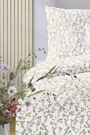 IRISETTE luxusní jemný krep EASY 8665-40 Kytičky žluté