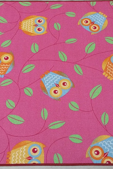 Koberec pro holky SOVY - Happy owl růžový