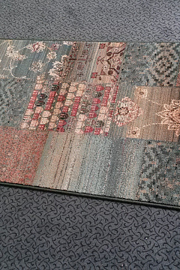 Luxusní vlněný běhoun ROYAL PATCHWORK green