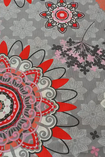 Dekorační látka MANDALA velká šedá