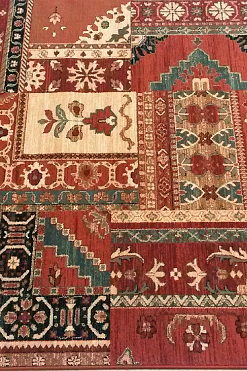 Luxusní vlněné koberce ROYAL PATCHWORK multi red
