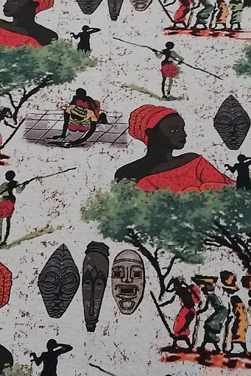 Designová dekorační látka AFRIKA zelená