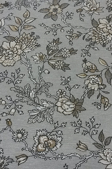 Dekorační látka Květy NATHALIE šedá