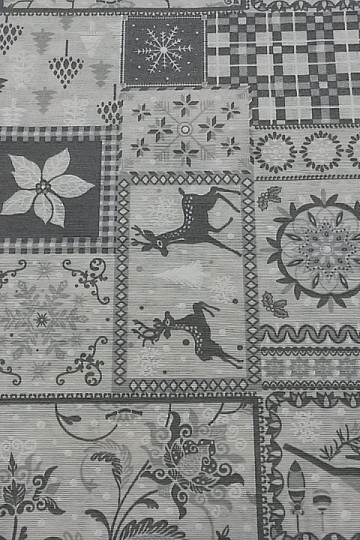 Dekorační látka Vánoční TIROL šedá