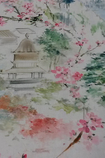 Dekorační látka MIDORI Japonská krajina