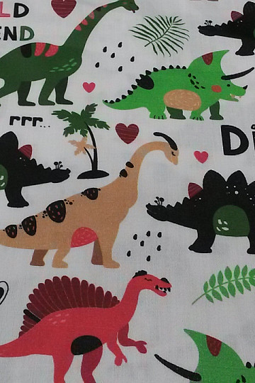 Dětský bavlněný satén DINOSAUŘI digitální potisk