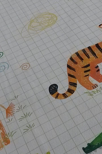 Dětská dekorační látka ZOO kreslená