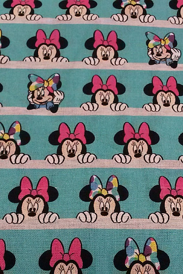 Bavlněná látka MINNIE tyrkysová