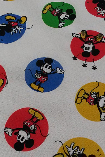 Bavlněná látka MICKEY MOUSE kolečka