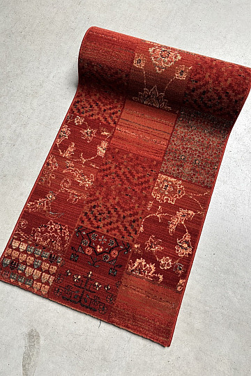 Luxusní vlněný běhoun ROYAL PATCHWORK red