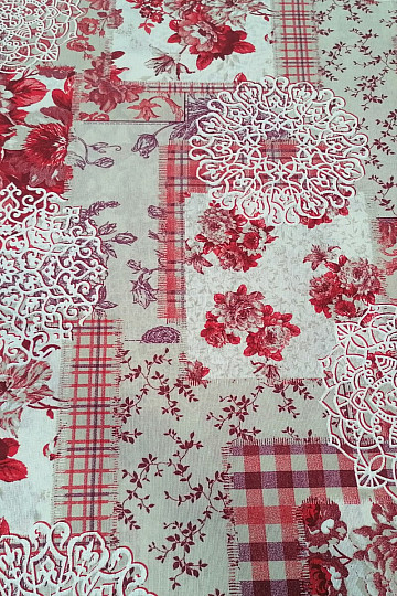 Dekorační látka Květy CINTIA červené