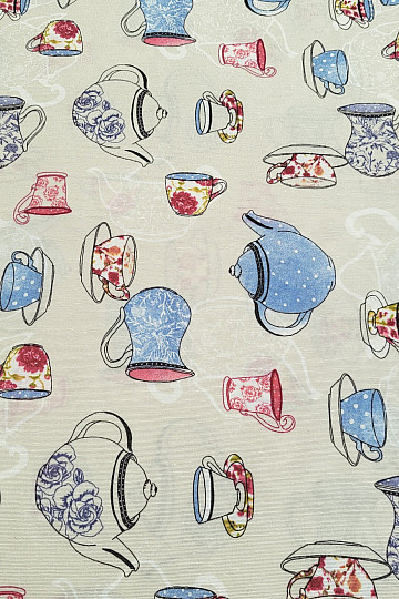Dekorační látka ČAJOVÝ SERVIS