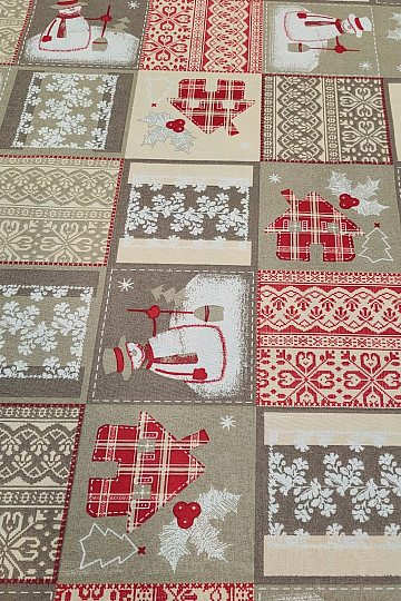 Vánoční dekorační látka SNĚHULÁK I