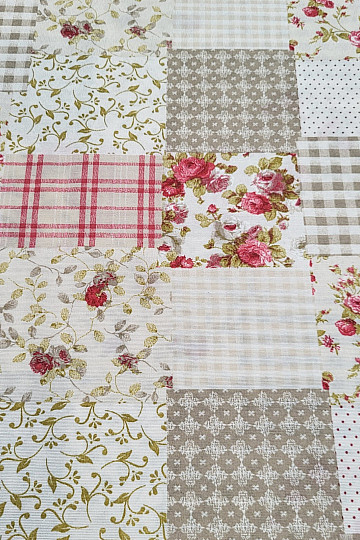 Dekorační látka RŮŽE MARTA patchwork