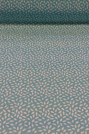 Bavlněná látka STILI turquoise tyrkys