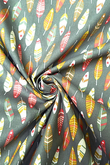 Bavlněná látka RETRO PEŘÍ