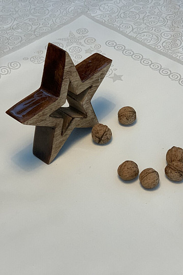 vánoční ubrus ORNAMENT stříbrná natur
