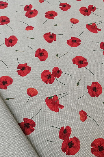 Dekorační látka Vlčí mák POPPY