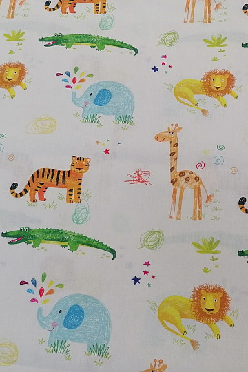Bavlněná látka JUNGLE DOODLE