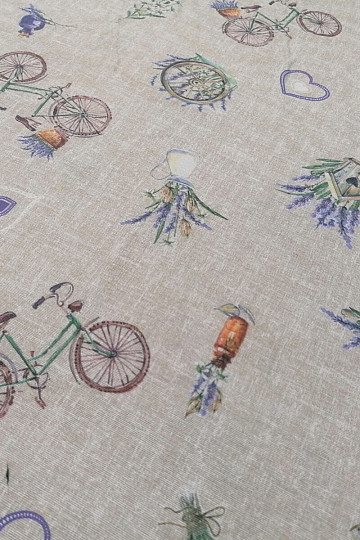 Dekorační látka LEVANDULE BICYKL 2