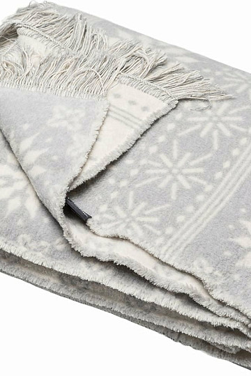 Bavlněná deka Winter snowflakes Vločky šedá