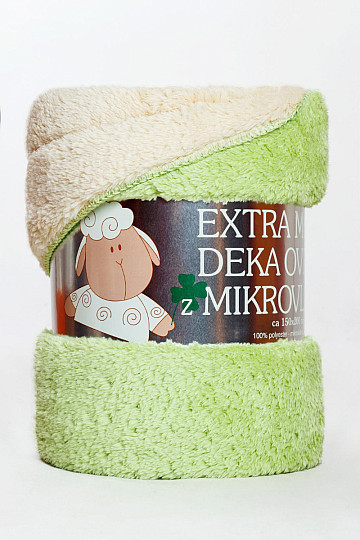 deka Ovečka-ovečka 150/200 zelená světlá/krémová